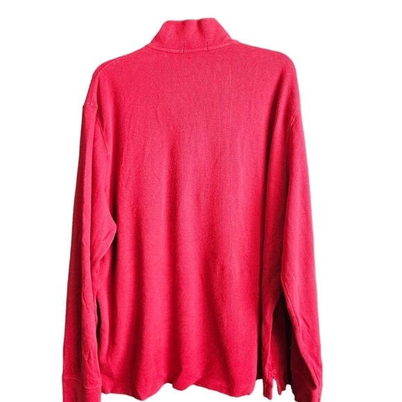 Polo Ralph Lauren Mens Red Estate Rib Quarter Zip Pullover Sweater Sz XL - Picture 5 of 14